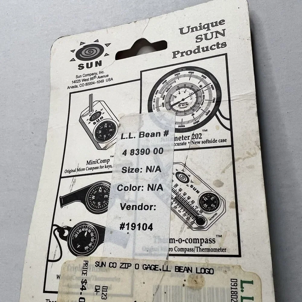 Vintage L.L. Bean Zip-O-Gage Micro Thermometer Collectors Key Chain LL Bean